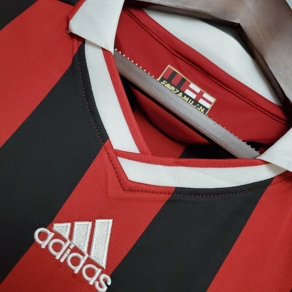 Camisa AC Milan 2009/2010 - Retrô Adidas - Vermelha e preta