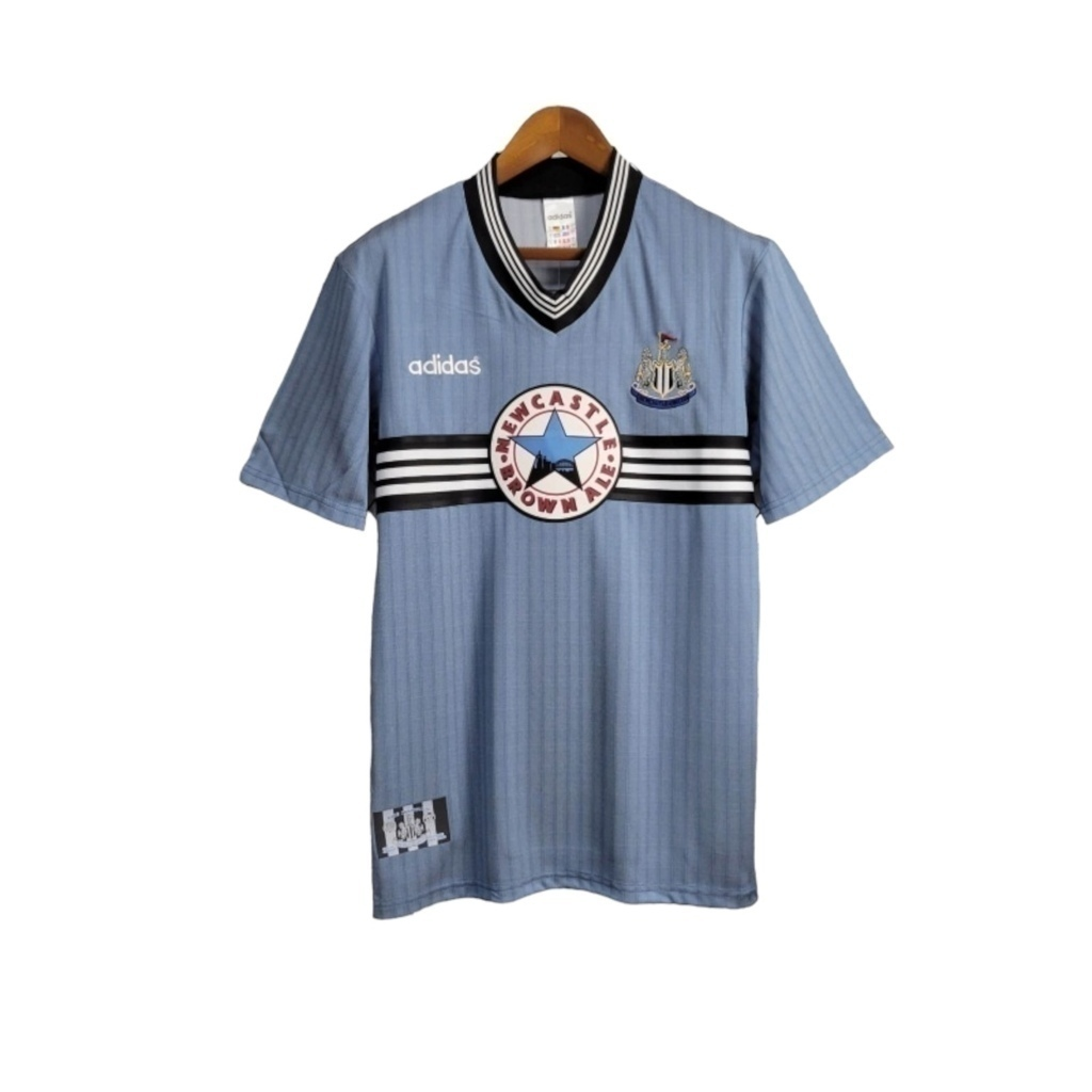 Camisa Newcastle II 1995/1996 - Retrô Adidas - Azul com detalhes em branco