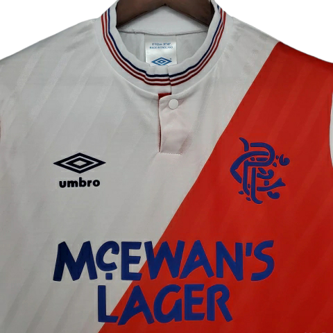 Camisa Rangers 1987/1988 - Retrô Umbro - Branca e Vermelha