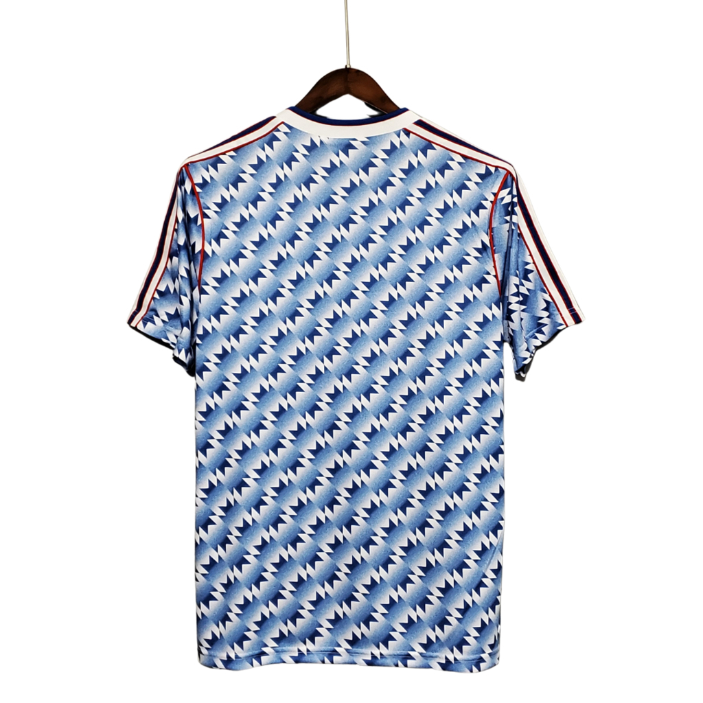 Camisa Manchester United II 1991/1993 - Retrô Adidas - Azul e Branco