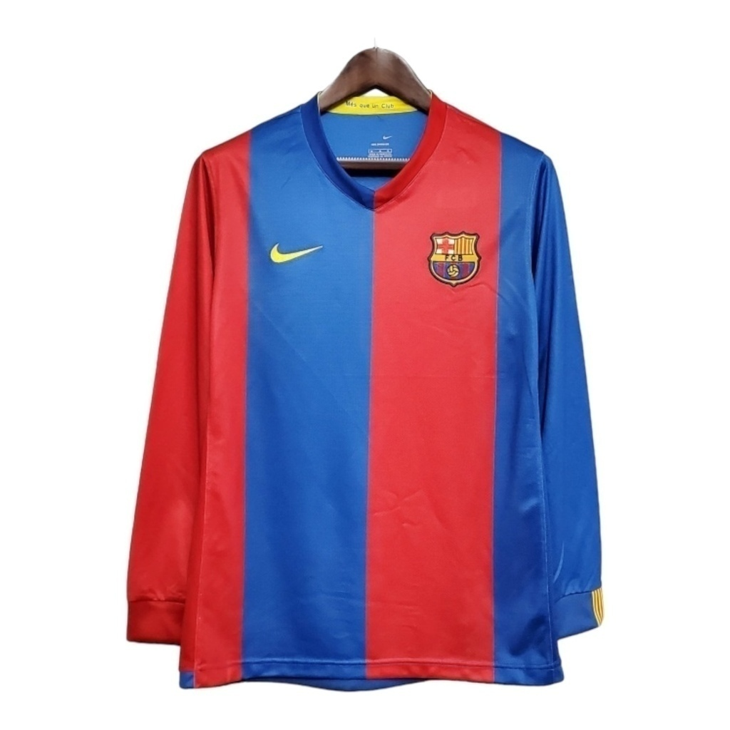 Camisa Barcelona I 2006/2007 Manga Longa - Retrô Nike - Azul e vermelha