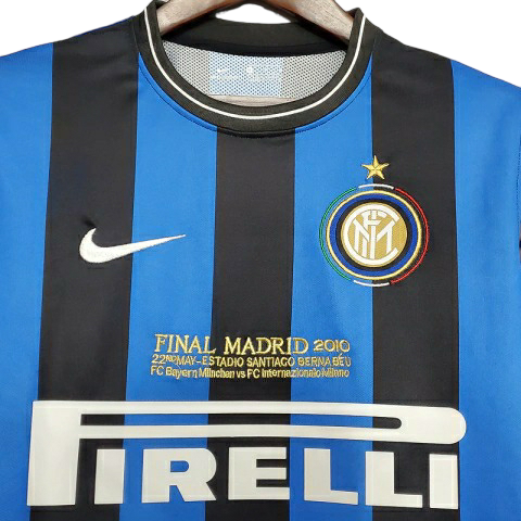 Camisa Inter de Milão I 2009/2010 - Retrô Nike - Azul e preta