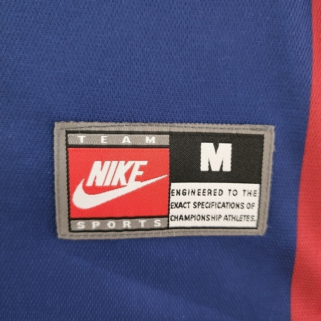 Camisa Barcelona I 1998/1999 - Retrô Nike - Azul e Grená