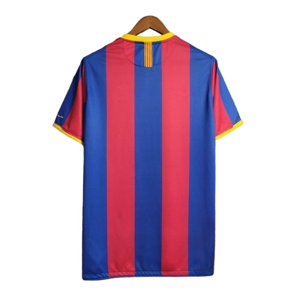 Camisa Barcelona I 2010/2011 - Retrô Nike - Azul e vermelha com detalhes em amarelo