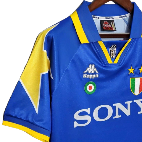 Camisa Juventus II 1995/1997 - Retrô Kappa - Azul com detalhes em amarelo