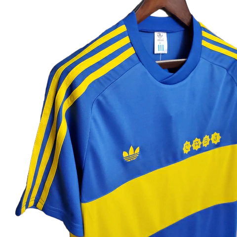 Camisa Boca Juniors 1981 - Retrô Adidas - Azul com detalhes em amarelo