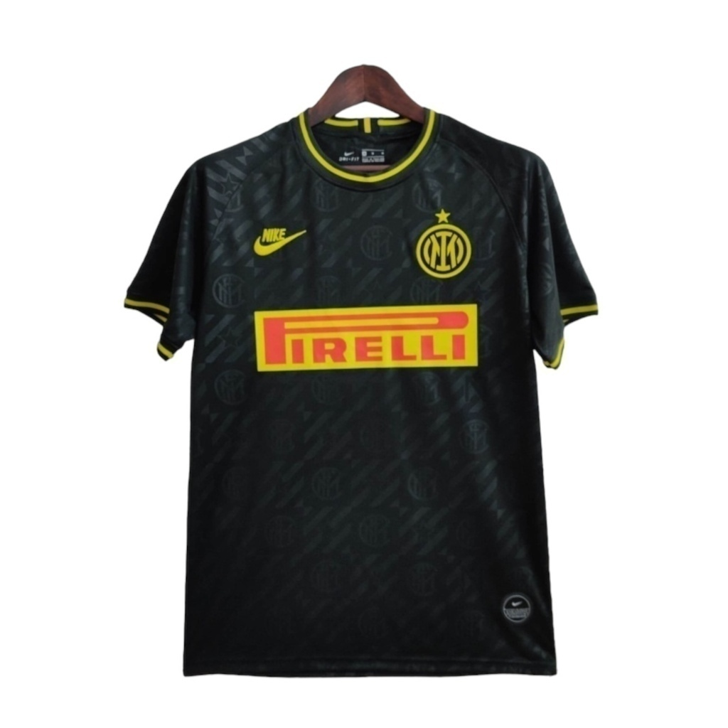 Camisa Inter de Milão II 2019/2020 - Retrô Nike - Preta com detalhes em cinza e amarelo