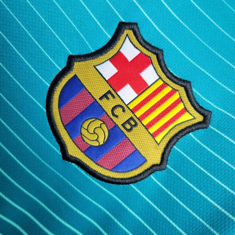 Camisa Barcelona I 2014/2015 - Retrô Nike - Azul e verde