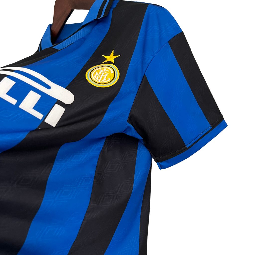 Camisa Inter de Milão I 1995/1996 - Retrô Umbro - Azul e preta