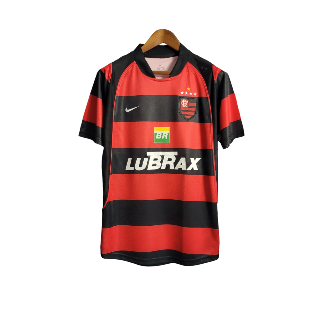 Camisa Flamengo I 2003/2004 - Retrô Nike - Vermelha com detalhes em Preto e amarelo