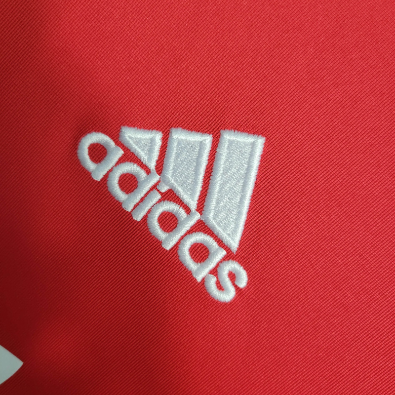 Camisa Real Madrid II 2011/2012 Manga Longa - Retrô Adidas - Vermelha com detalhes em branco