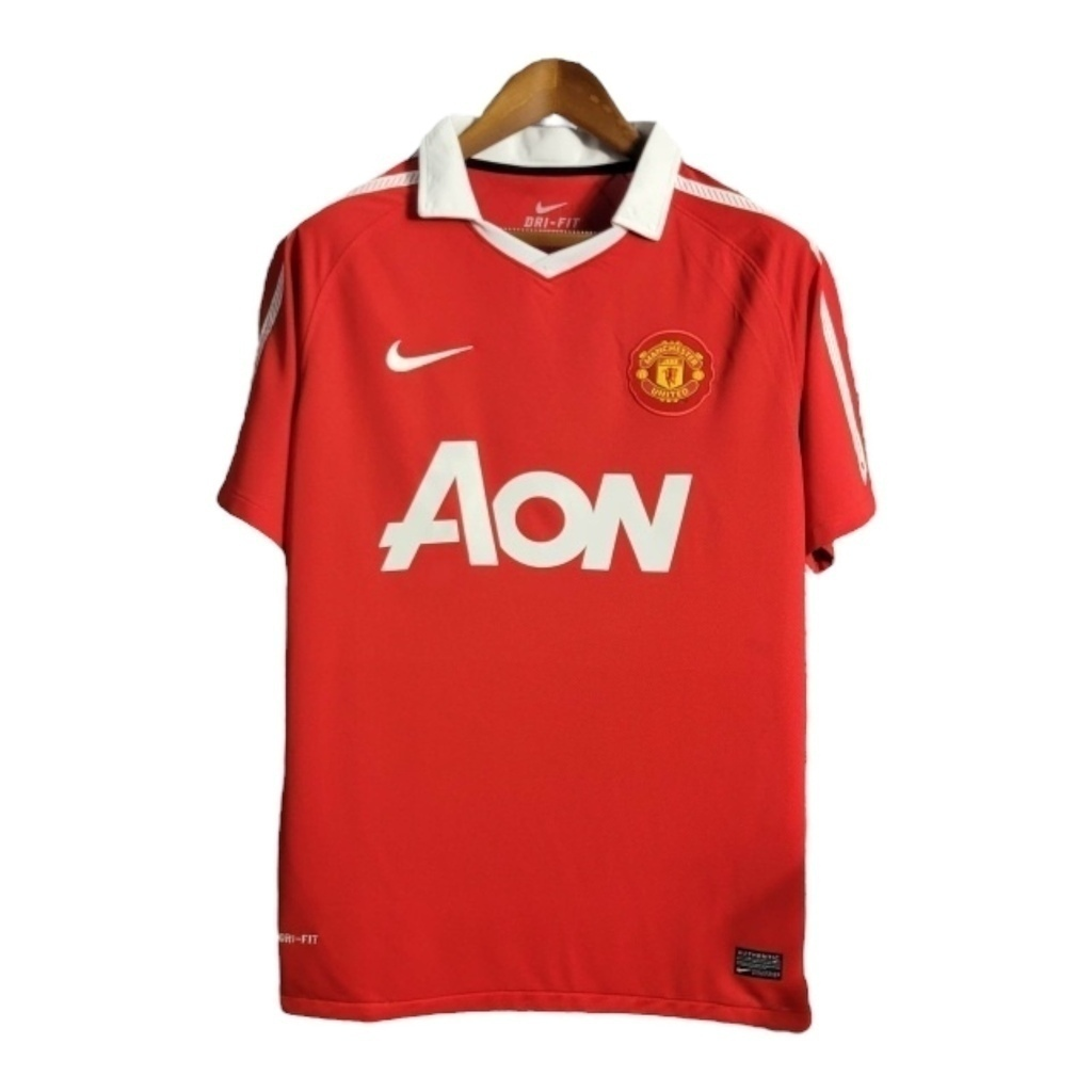 Camisa Manchester United 2010/2011 - Retrô Nike - Vermelha com detalhes em branco