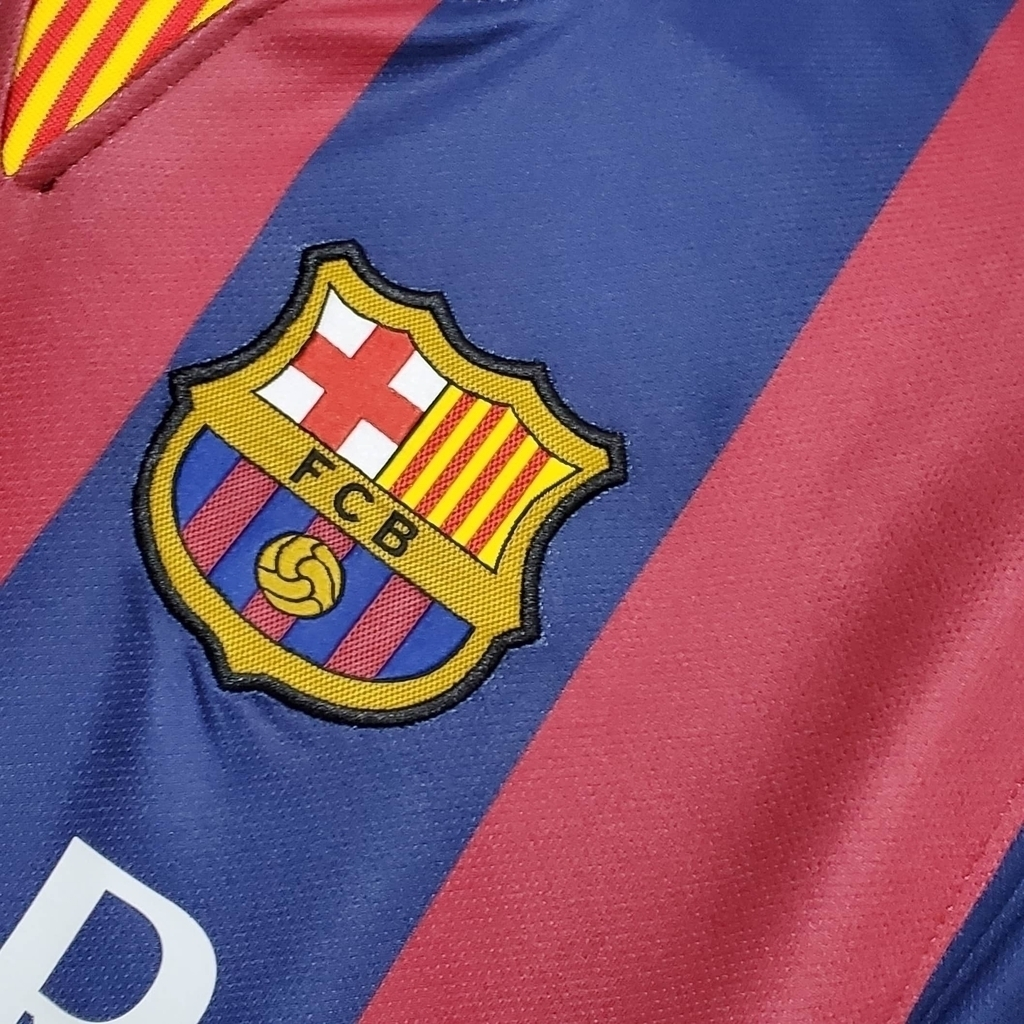 Camisa Barcelona I 2014/2015 - Retrô Nike - Azul e Grená