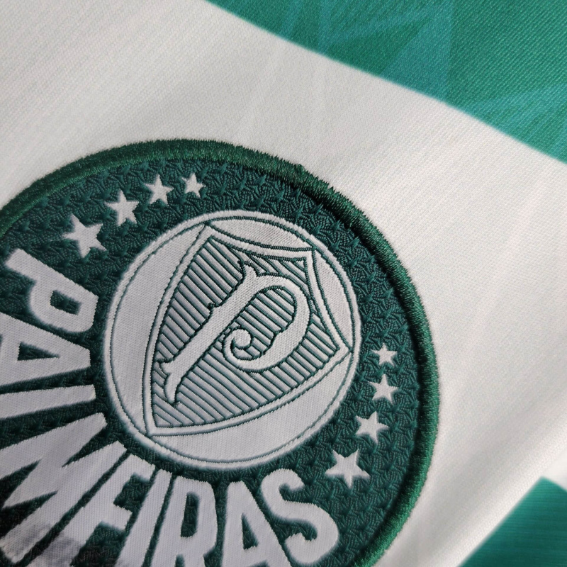 Camisa Palmeiras II 1996 - Retrô Reebok - Branca com detalhes em verde com patrocínio Parmalat