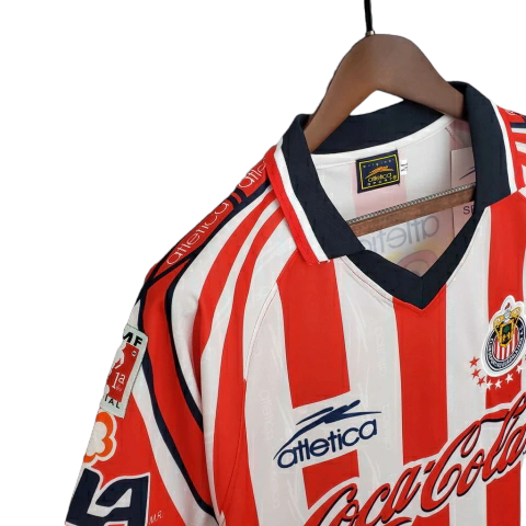 Camisa Chivas Guadalajara - 1998/1999 - Vermelha e Branca - Retrô Atletica