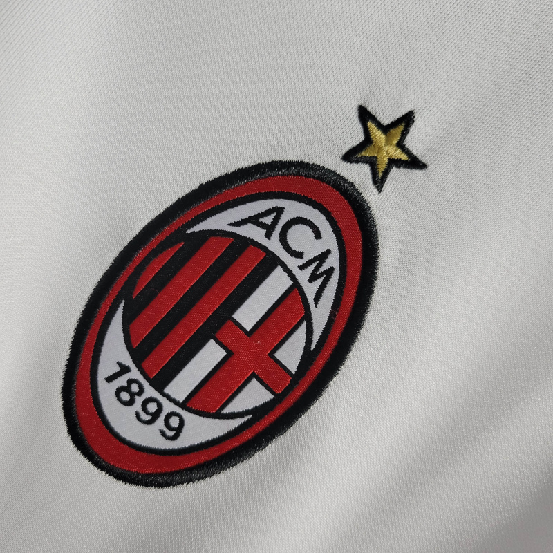 Camisa AC Milan II 2002/2003 - Retrô Adidas - Branca com detalhes em vermelho e amarelo