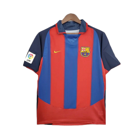 Camisa Barcelona 2003/2004 - Retrô Nike - Azul e Grená