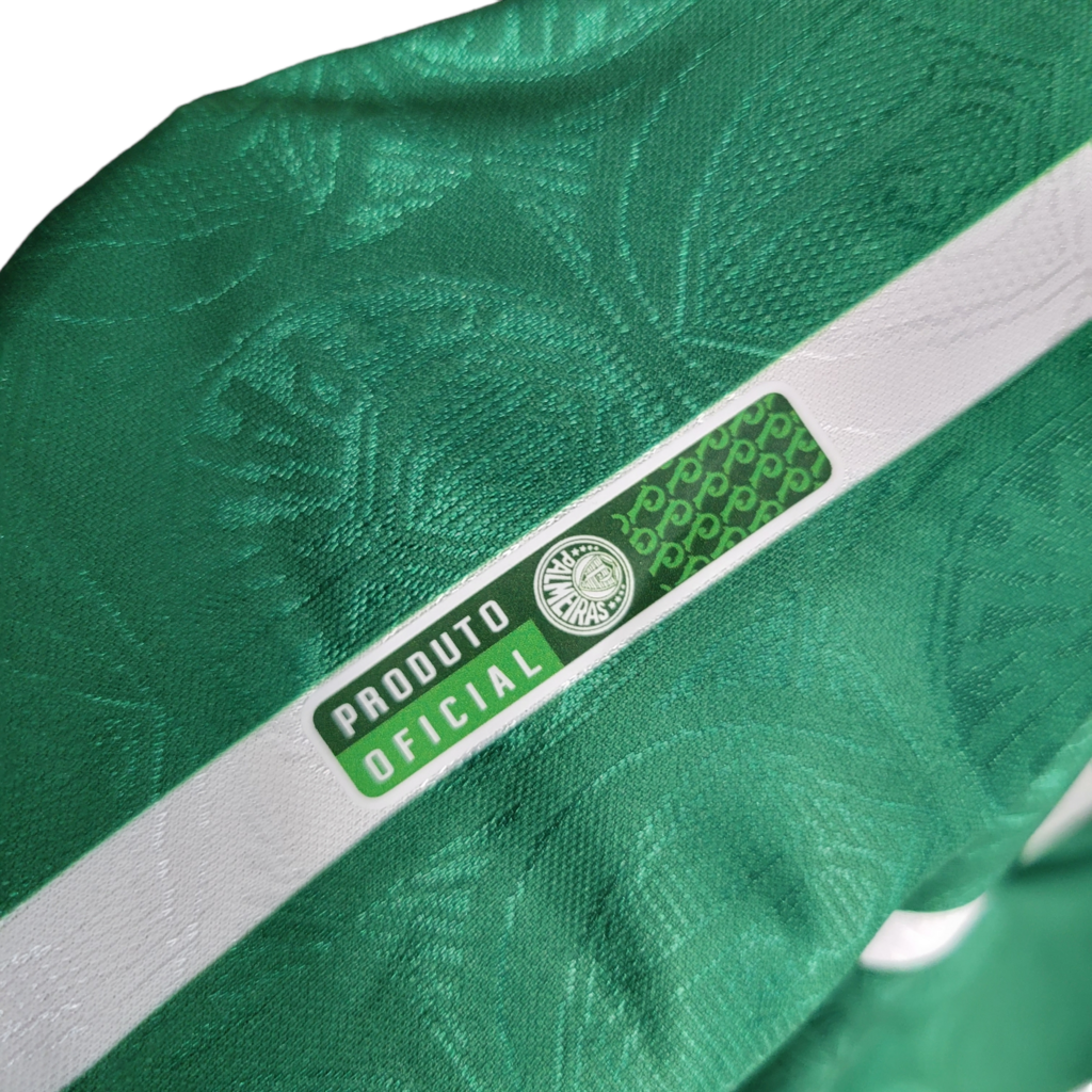 Camisa Palmeiras I 1993 Manga Longa - Retrô - Verde com listras em branco
