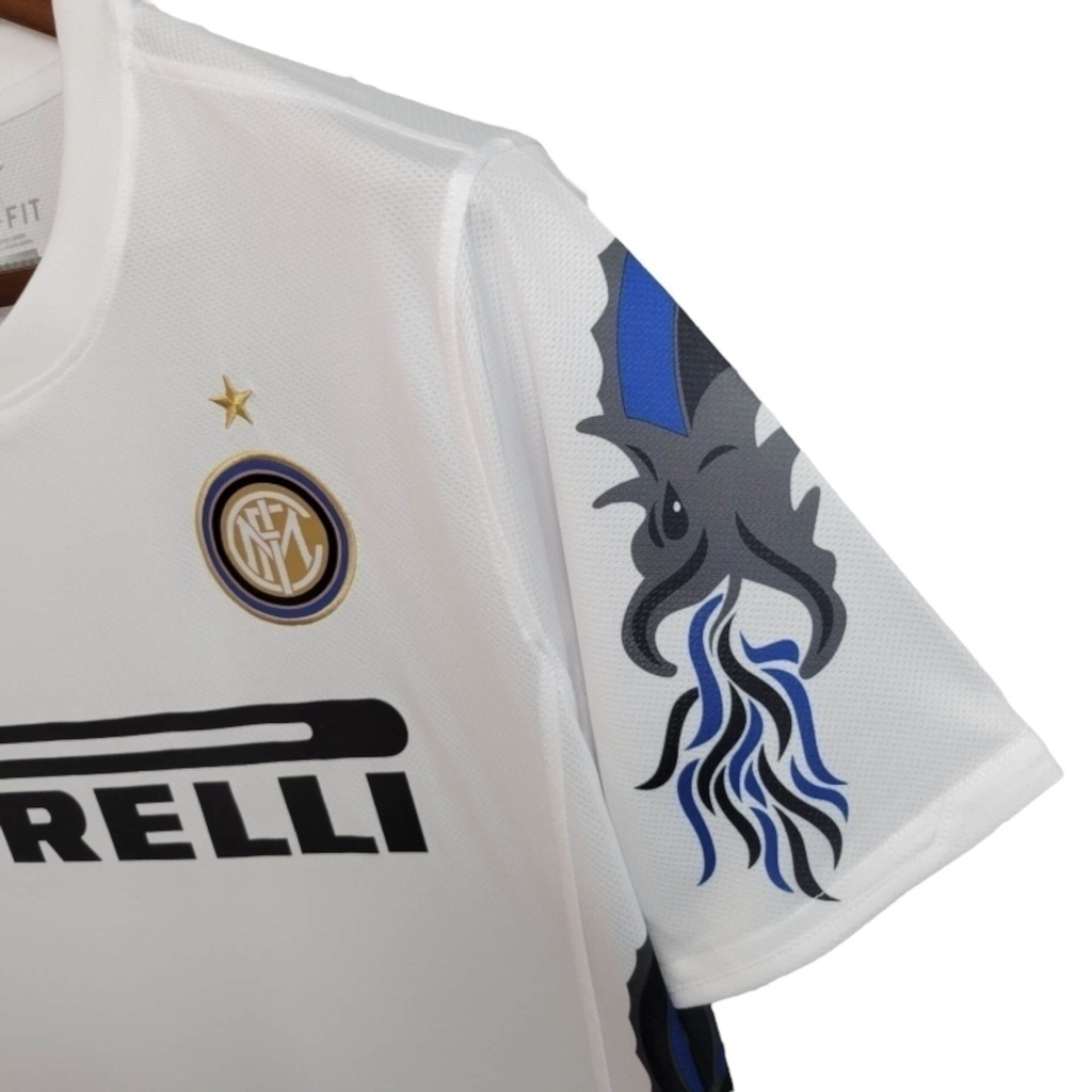 Camisa Inter de Milão II 2010/2011 - Retrô Nike - Branca com detalhes em azul