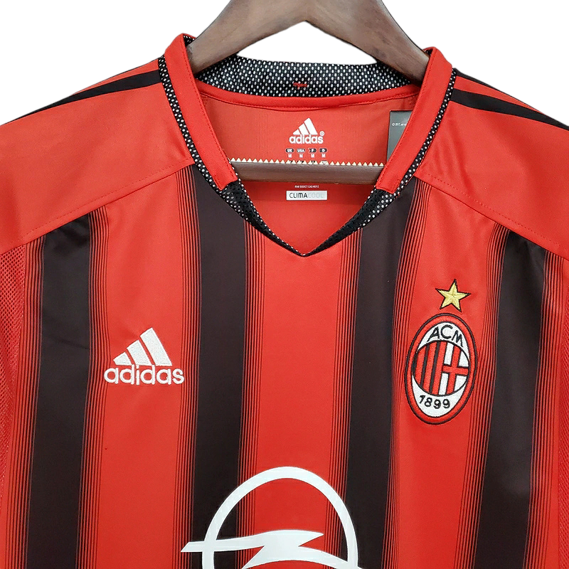 Camisa AC Milan 2004/2005 - Retrô Adidas - Vermelha e Preta