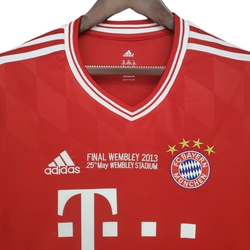 Camisa Bayern Munich I 2013/2014 Manga Longa - Retrô Adidas - Vermelha