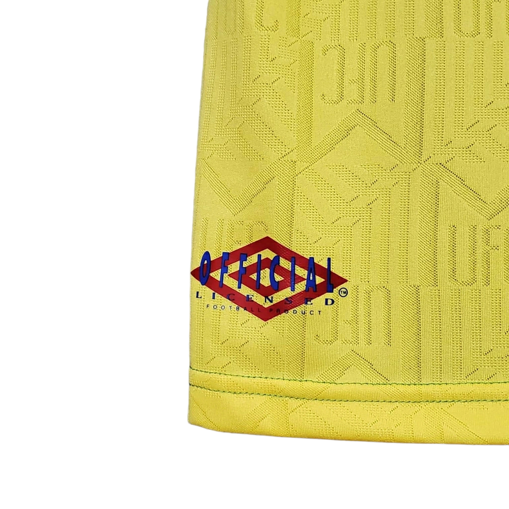 Camisa Manchester United 1992/1994 - Retrô Umbro - Verde e Amarela