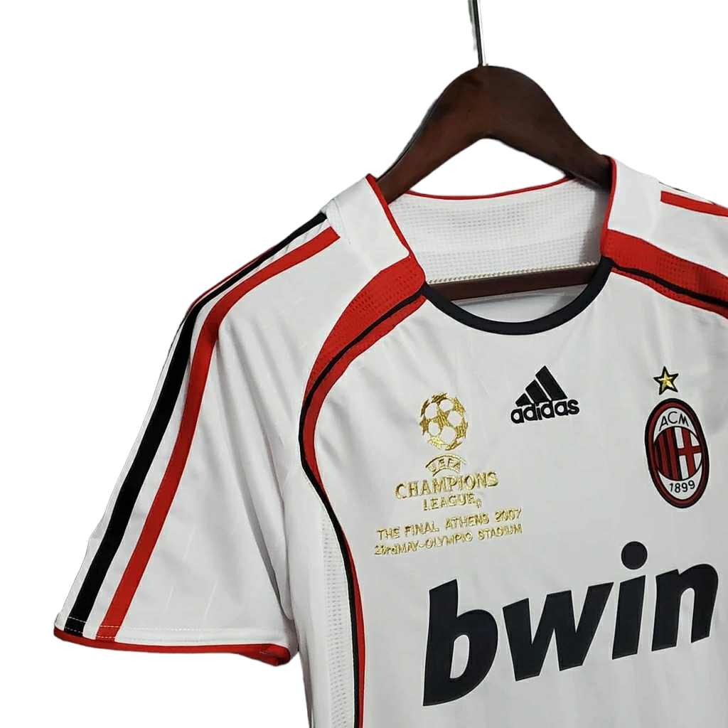 Camisa AC II Milan 2006/2007 - Retrô Adidas - Branca com detalhes em vermelho