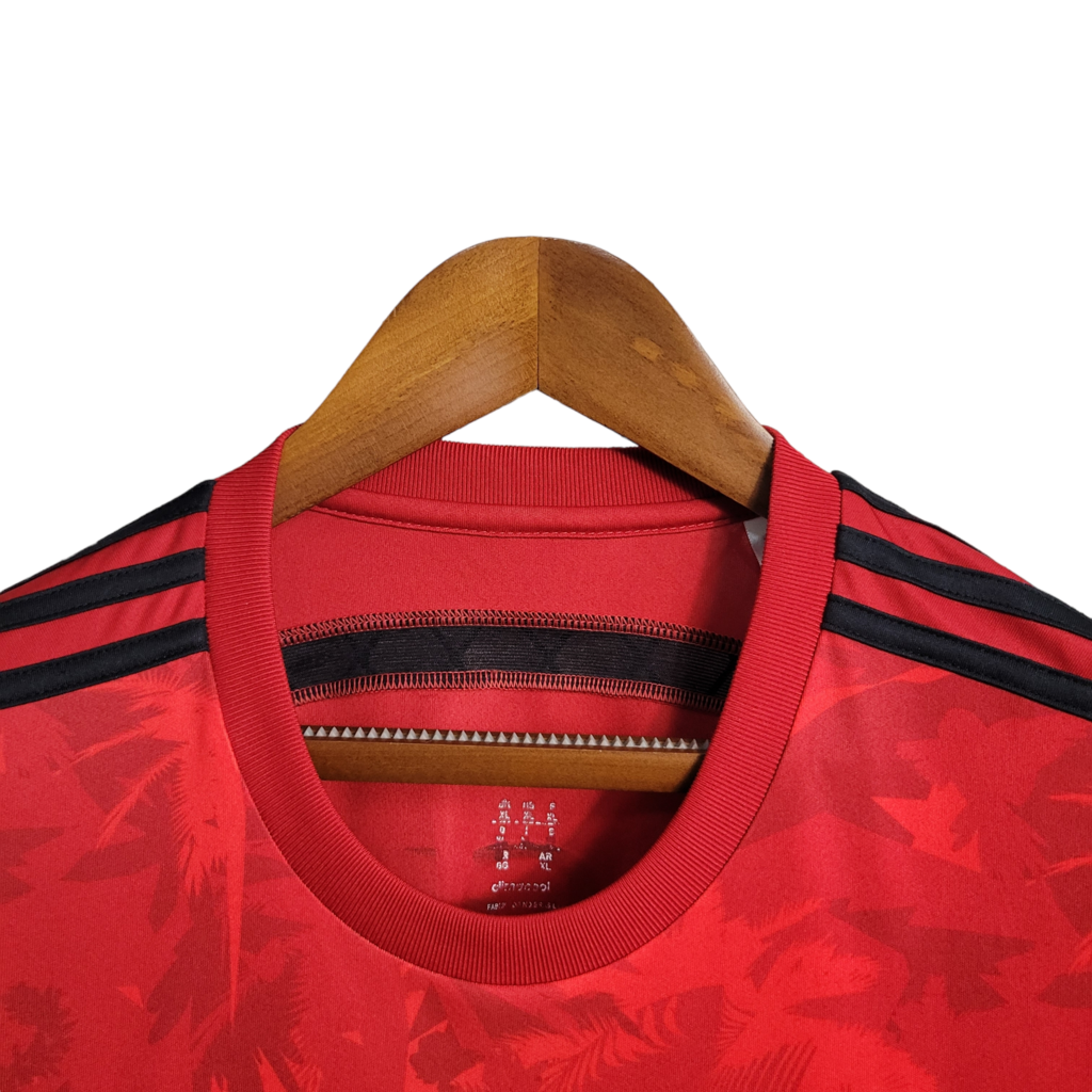 Camisa Flamengo I 2014 - Retrô Adidas - Vermelha com detalhes em preto e branco