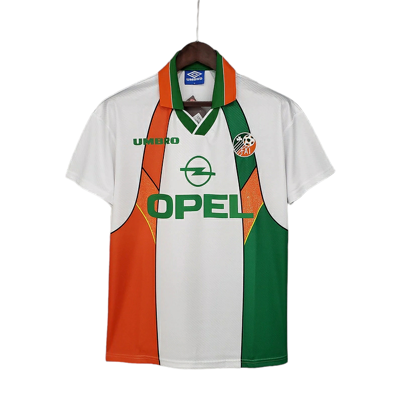Camisa Seleção da Irlanda 1994/1996 - Retrô Umbro - Branca. Laranja e Verde