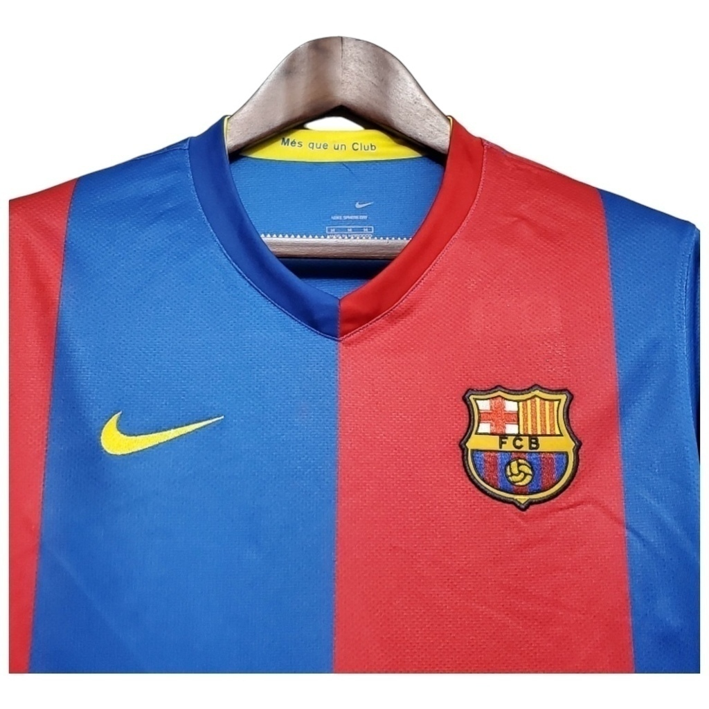 Camisa Barcelona I 2006/2007 Manga Longa - Retrô Nike - Azul e vermelha