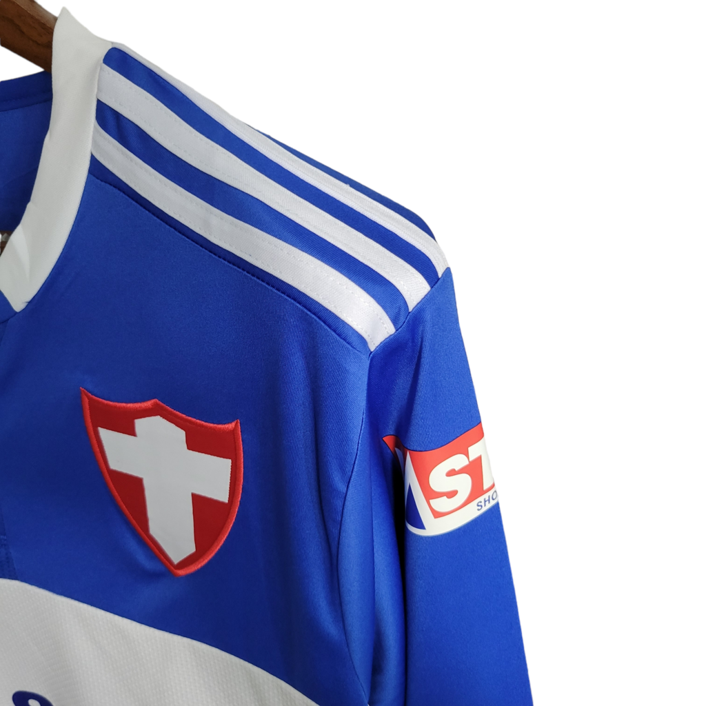 Camisa Palmeiras III 2019 Manga Longa - Retrô Adidas - Azul com detalhes em branco