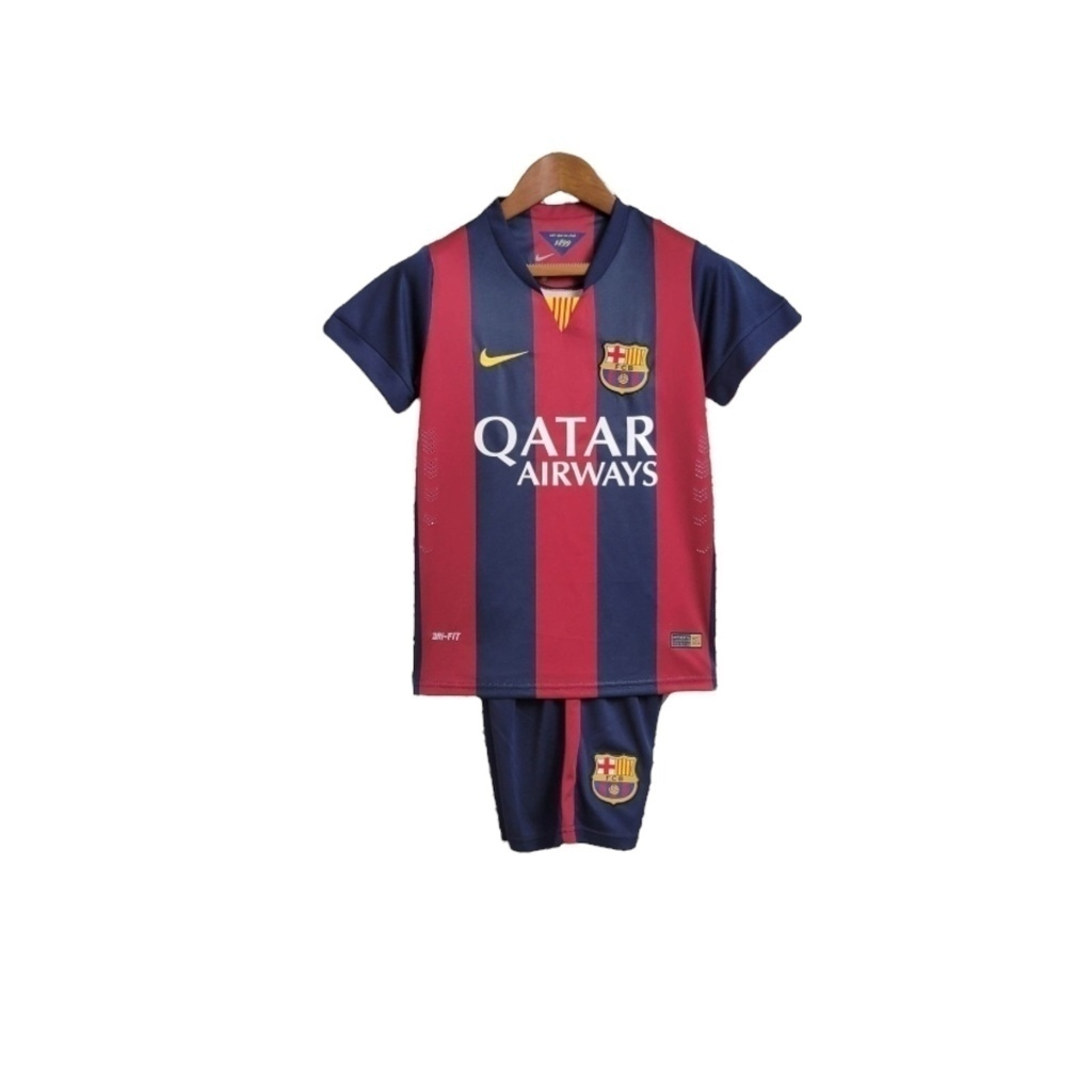 Conjunto Infantil Barcelona 2014/2015 - Retrô Nike - Azul e Grená