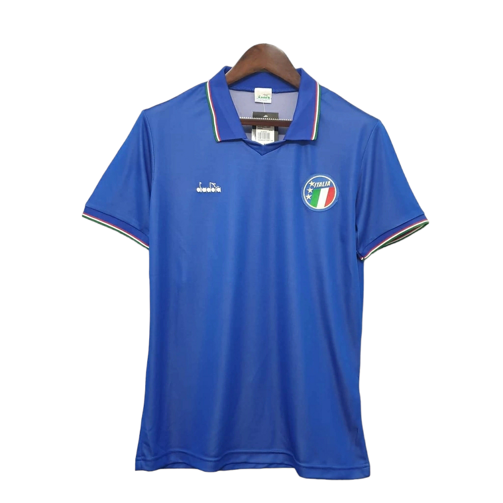 Camisa Seleção da Itália 1990 - Retrô Diadora - Azul