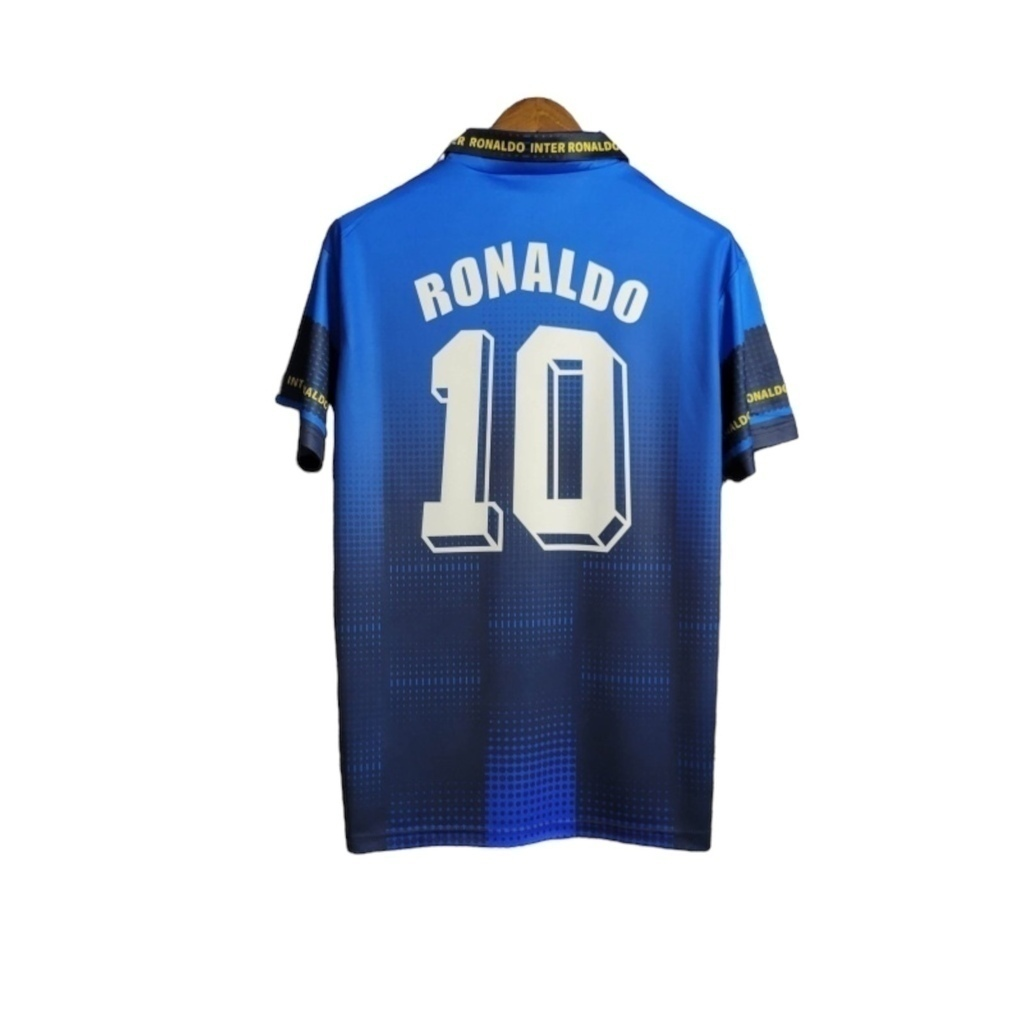 Camisa Inter de Milão Ronaldo 1997/1998 - Retrô - Azul