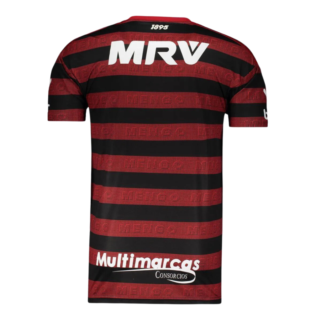 Camisa Flamengo 2019 - Retrô Adidas - Vermelha e Preta com todos os patrocínios e patches da Libertadores