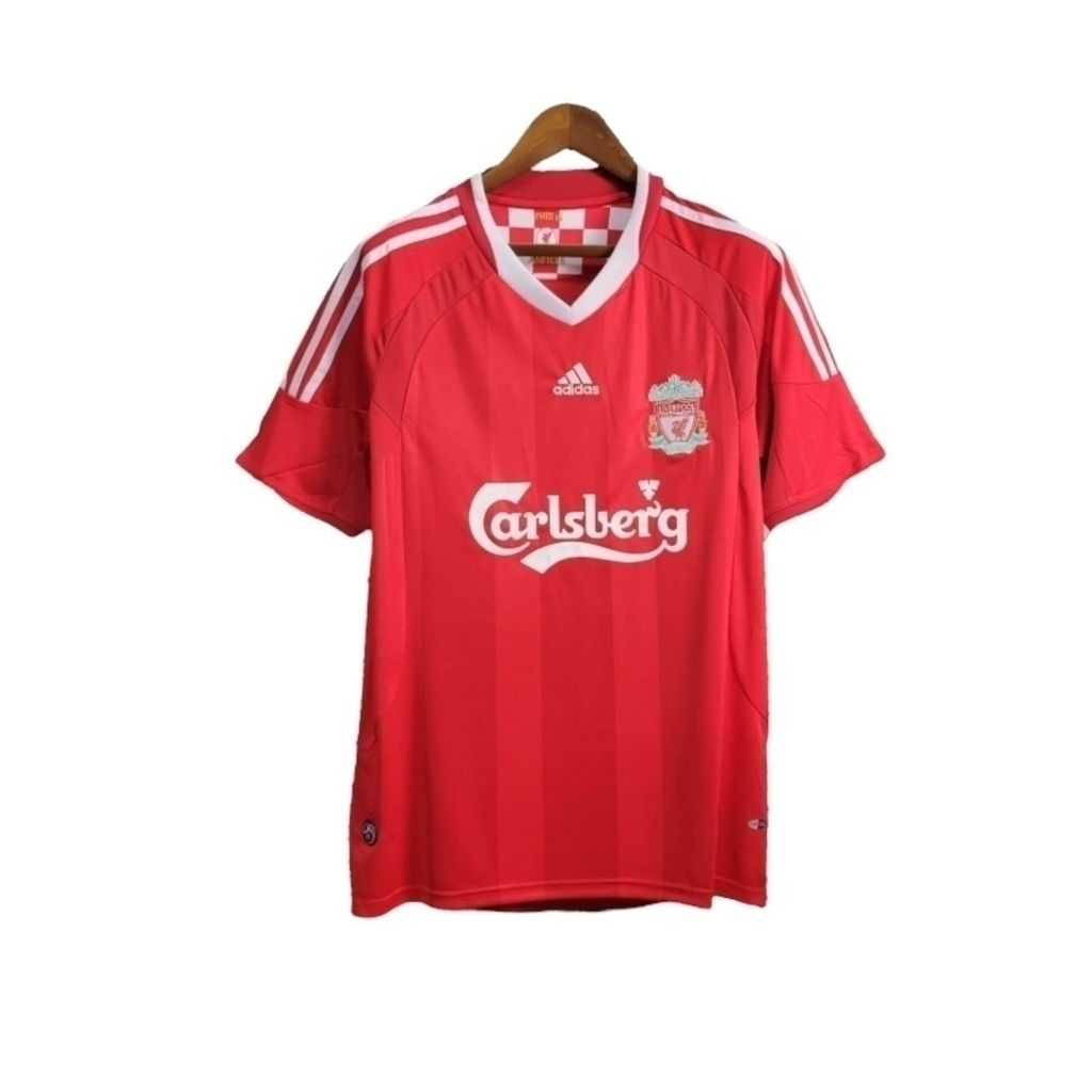Camisa Liverpool Edição Champions League I 2008/2009 - Retrô Adidas - Vermelha com detalhes em branco
