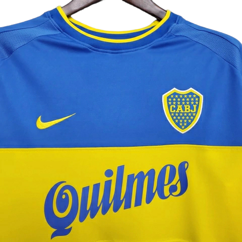 Camisa Boca Juniors I 1999/2000 - Retrô Nike - Azul com detalhes em amarelo