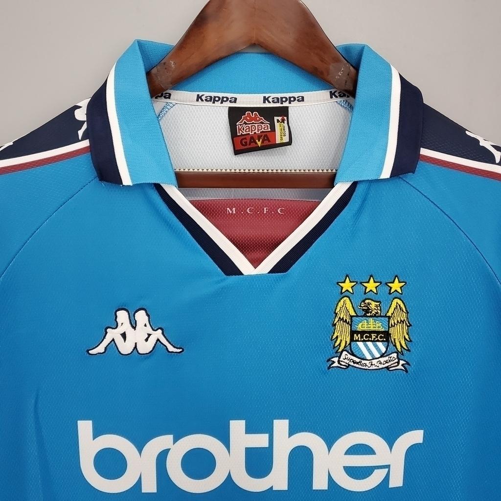 Camisa Manchester City I 1997/1999 - Retrô - Azul