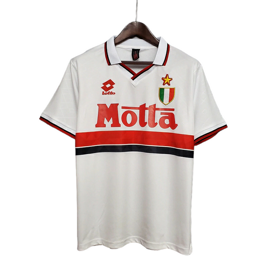 Camisa AC Milan II 1993/1994 - Retrô Lotto - Branca com detalhes em vermelho