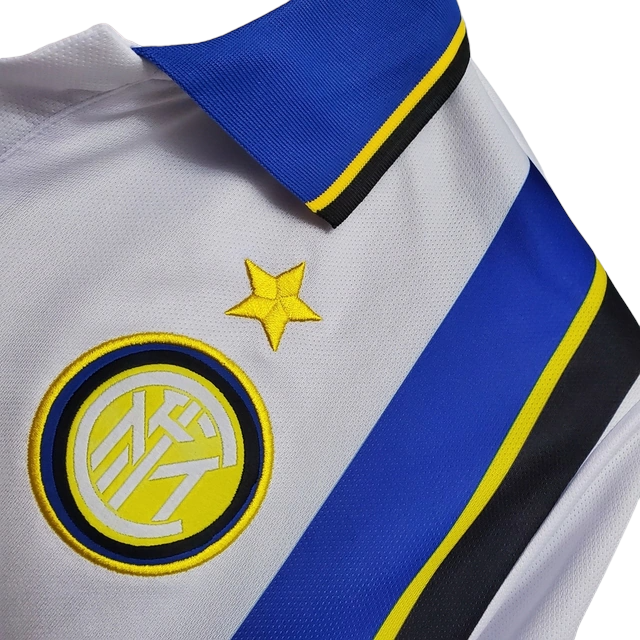 Camisa Inter de Milão II 1997/1998 - Retrô Umbro - Branca e azul
