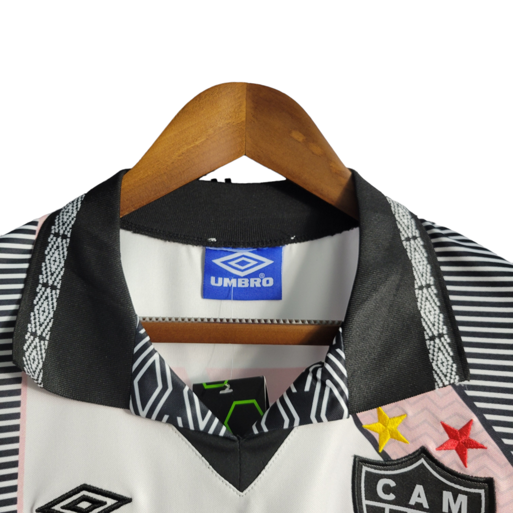 Camisa Atlético Mineiro II 1996 - Retrô - Branco com detalhes em preto