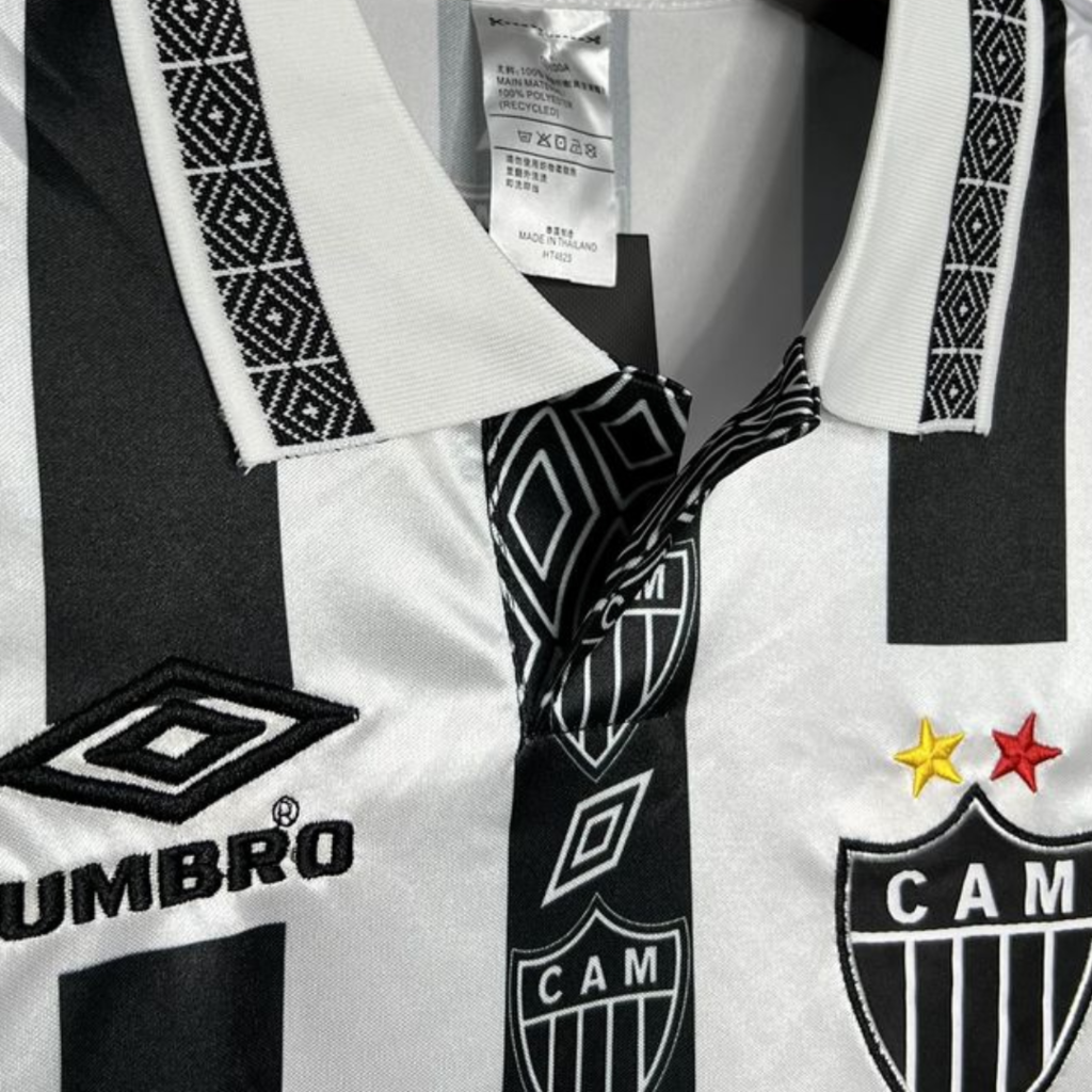 Camisa Atlético Mineiro I 1995 - Retrô Umbro - Preta e branca