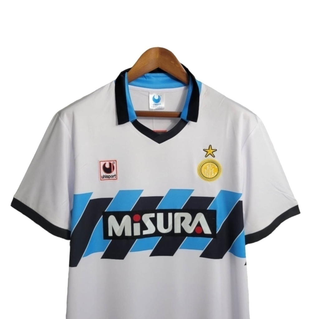 Camisa Inter de Milão II 1990/1991 - Retrô Uhlsport - Branca