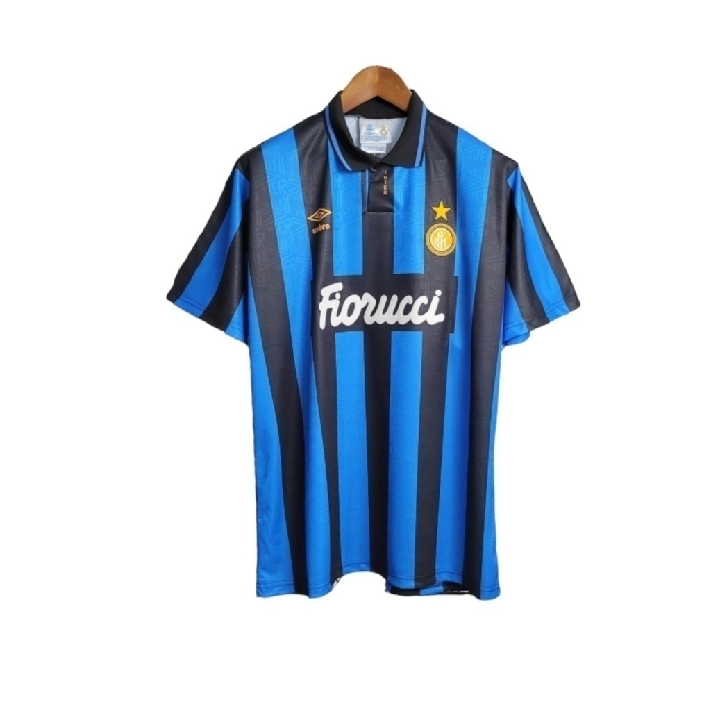 Camisa Inter de Milão I 1992/1993 - Retrô Umbro - Azul e preta