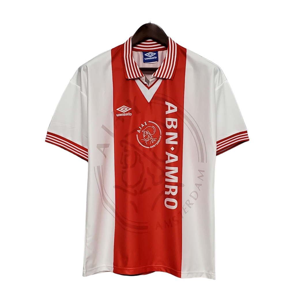 Camisa Ajax I 1995/1996 - Retrô Umbro - Branca e vermelha