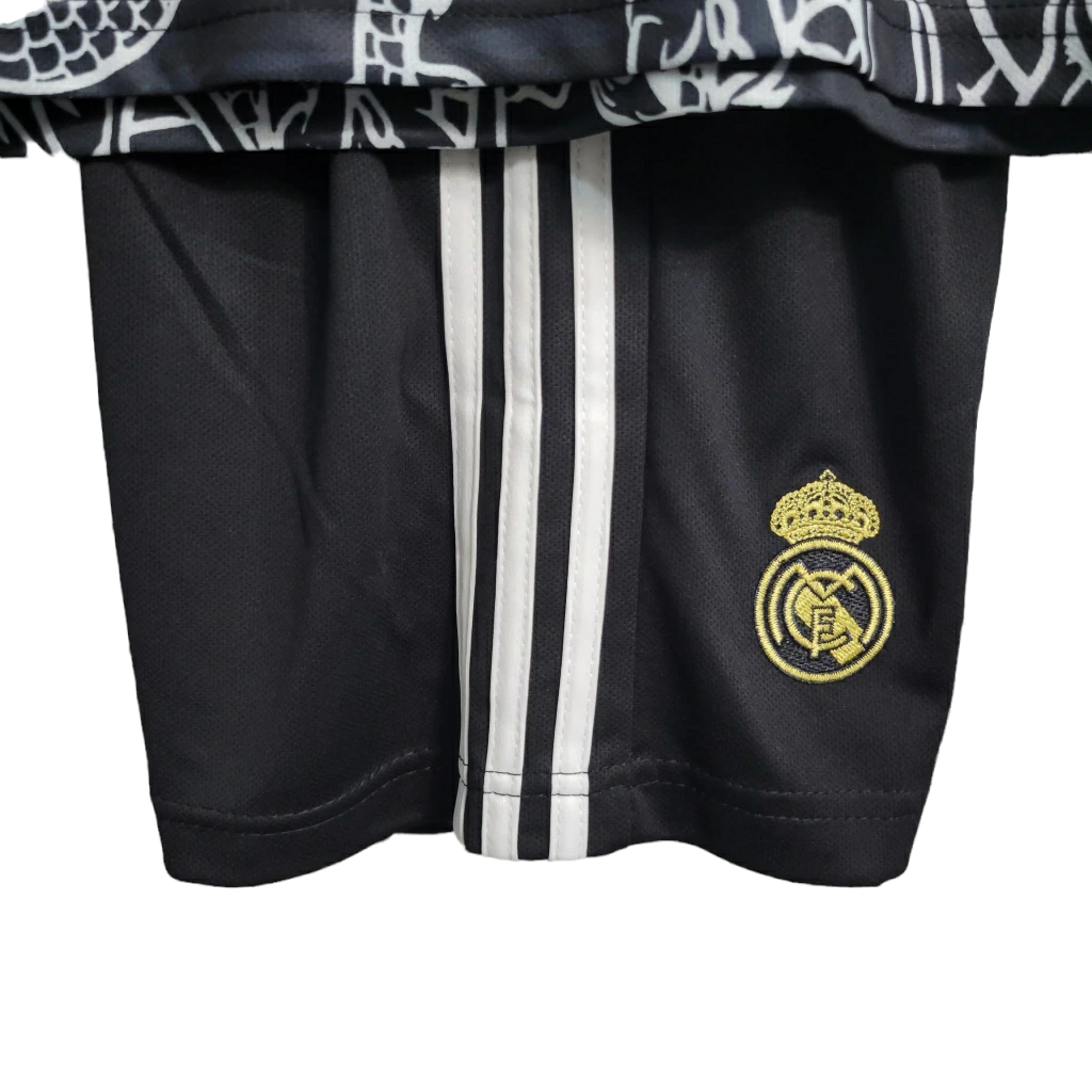 Conjunto Infantil Real Madrid II 2014/2015 - Retrô Adidas - Preto