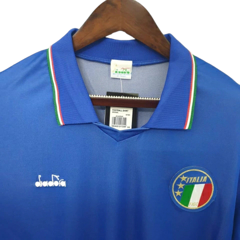 Camisa Seleção da Itália 1990 - Retrô Diadora - Azul