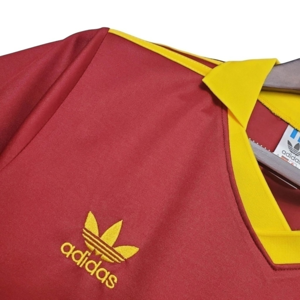Camisa Roma I 1991/1992 - Retrô Adidas - Vermelha com detalhes em amarelo