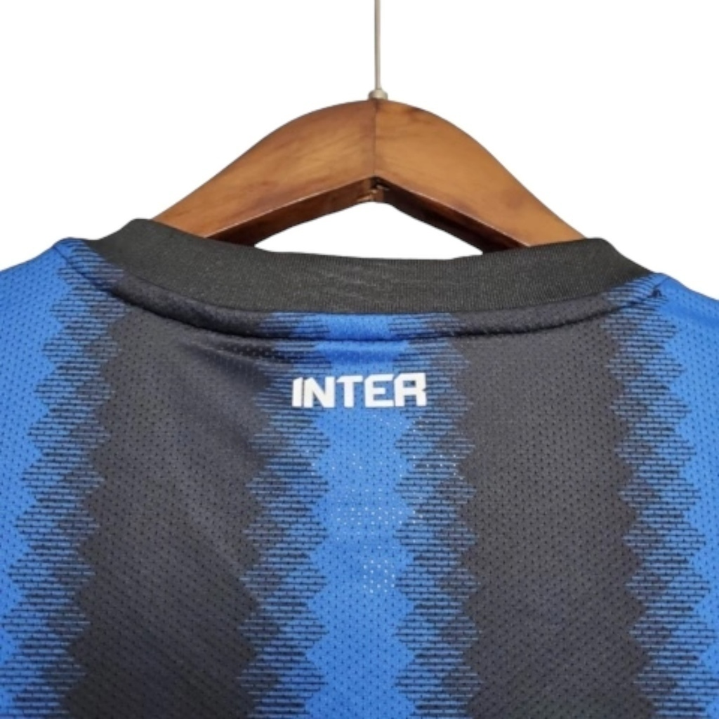 Camisa Inter de Milão I 2010/2011 Manga Longa - Retrô Nike - Azul e preta