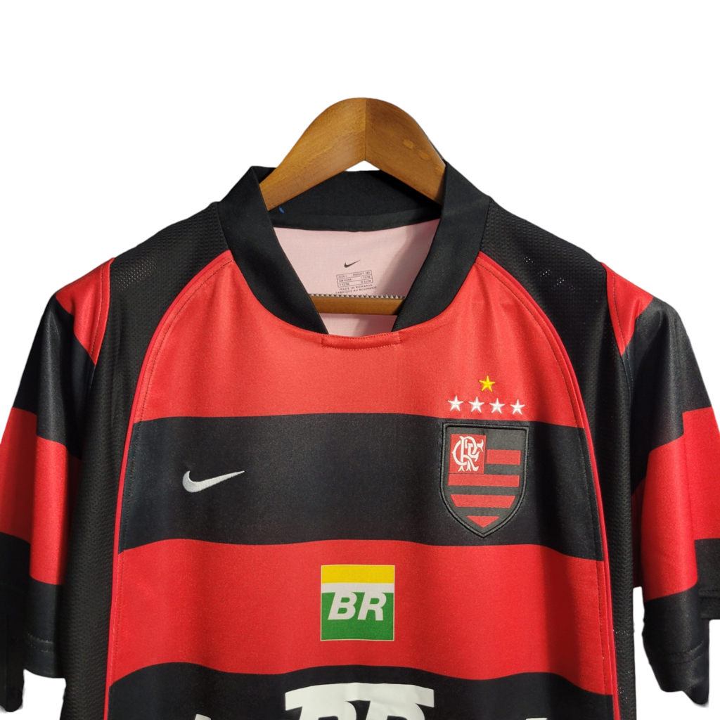 Camisa Flamengo I 2003/2004 - Retrô Nike - Vermelha com detalhes em Preto e amarelo
